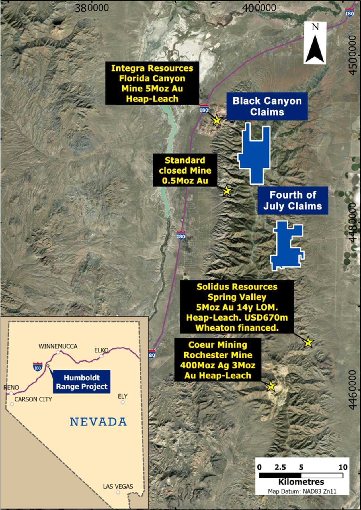 Humboldt-Nevada location map